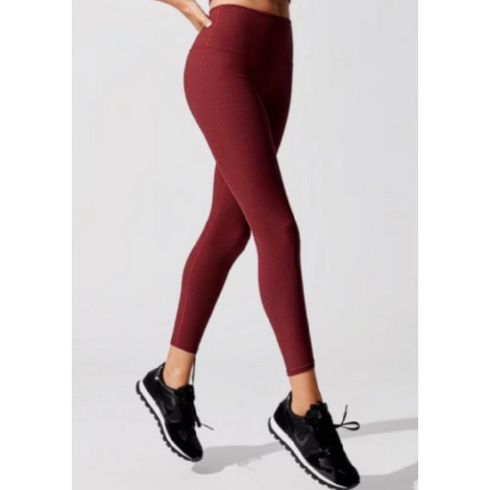 Carbon38 ribbed high rise 7/8 leggings - cinnamon